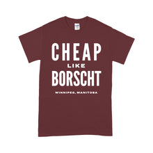 Load image into Gallery viewer, Cheap like borscht t-shirt (white print)