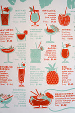 Load image into Gallery viewer, The Beachcomber cocktail menu screenprint
