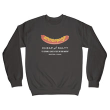 Load image into Gallery viewer, Wienerpeg, cheap and salty crewneck sweatshirt
