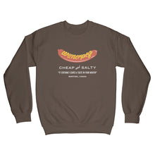 Load image into Gallery viewer, Wienerpeg, cheap and salty crewneck sweatshirt