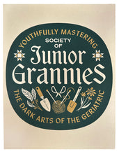 Load image into Gallery viewer, Society of Junior Grannies screenprint
