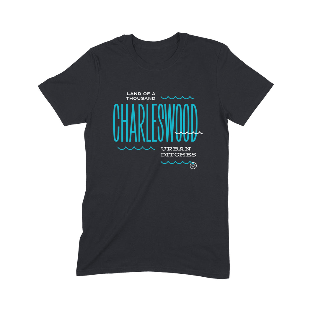 Winnipeg neighbourhoods:  Charleswood t-shirts (Black and Dark Heather)