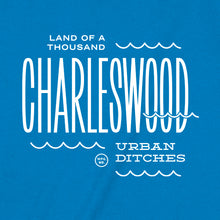 Load image into Gallery viewer, Winnipeg neighbourhoods: Charleswood t-shirts (Antique Sapphire)
