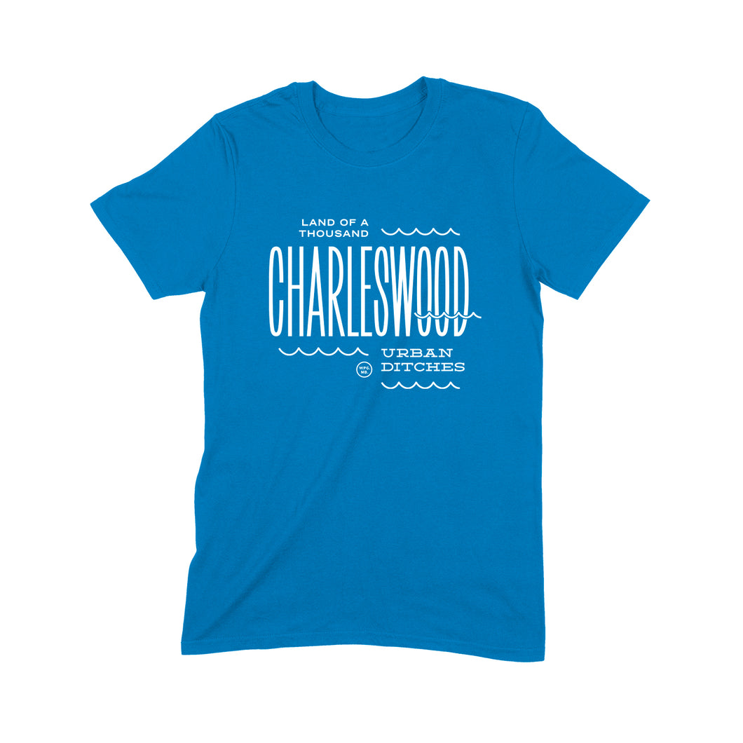 Winnipeg neighbourhoods: Charleswood t-shirts (Antique Sapphire)