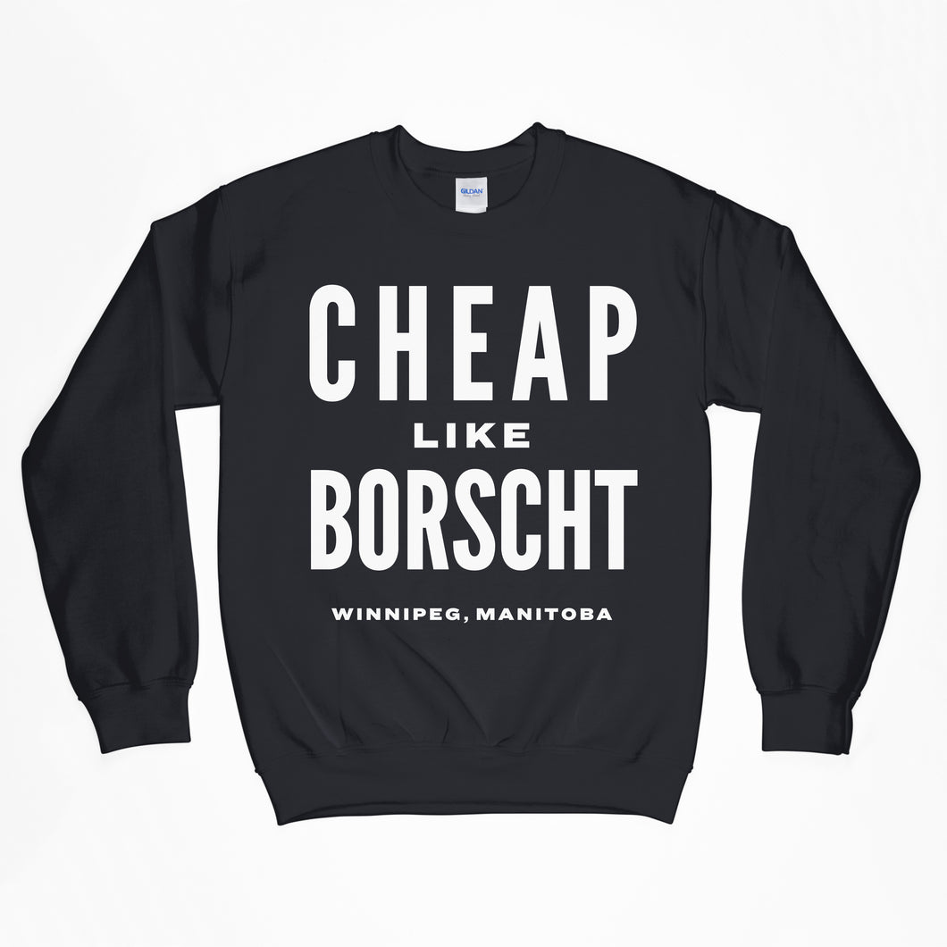 Cheap like borscht crewneck sweater (white print)