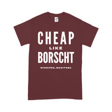 Load image into Gallery viewer, Cheap like borscht t-shirt (white print)
