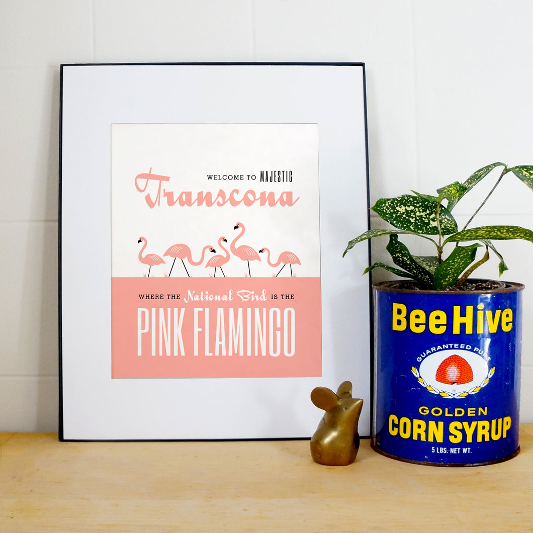 Transcona: pink flamingos print