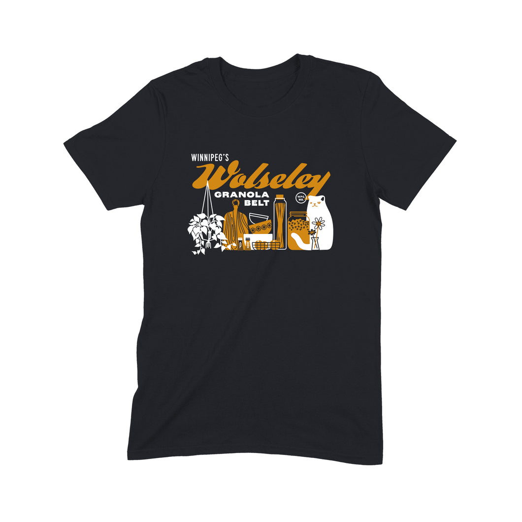 Winnipeg neighbourhoods: Wolseley t-shirts (Black and Dark Heather)